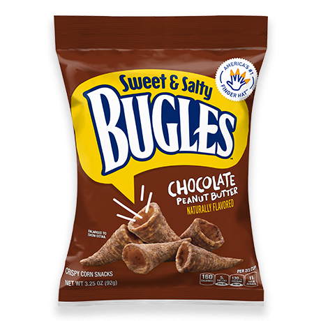 Bugles Chocolate Peanut Butter flavor front of pack
