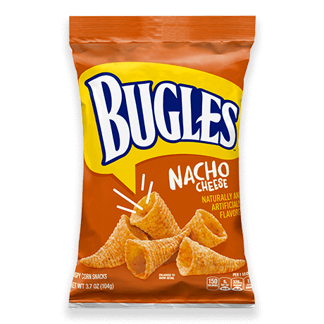 Bugles Nacho Cheese flavor front of pack