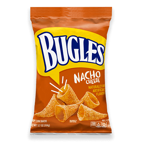 Bugles in Nacho Cheese flavor, front of pack