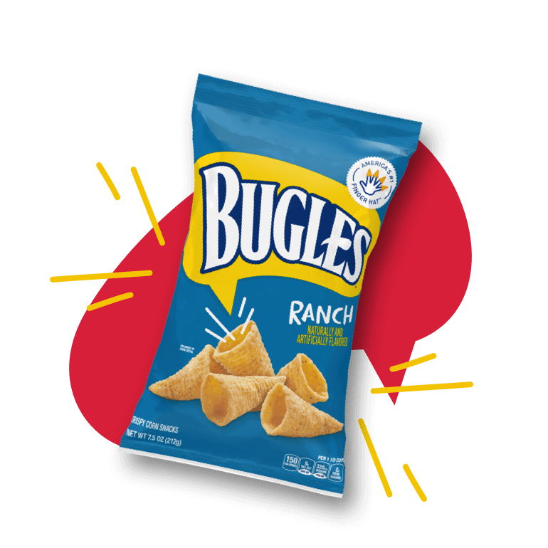Bugles ranch flavor front of pack