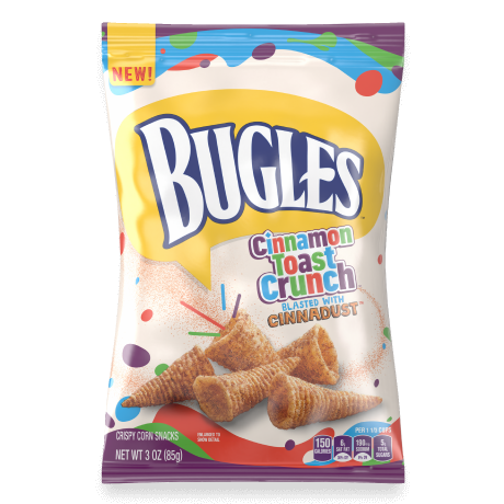 Bugles Cinnamon Toast Crunch flavor front of the pack